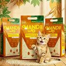 Kit 3 Areia Gato Mandii 7,8Kg MAndioca Fibra Super Fina
