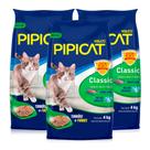 Kit 3 Areia Higiênica Pipicat Classic para Gato 4kg