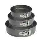 Kit 3 Assadeira Redonda Fundo Removível Antiaderente Bolo Cheesecake Confeitaria Cozinha Forma Tefon