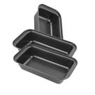 Kit 3 Assadeira Retangular 28x15x5cm Teflon Antiaderente Lasanha Tortas Cuca Doces Confeitaria Forma
