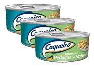 KIT 3 ATUM COQUEIRO PEDAÇOS NATURAL LATA 170G Drenado 110G