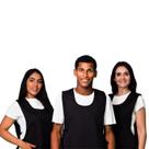 Kit 3 Avental Bata Liso Preto Oxford Com 2 Bolsos Frente e Costa LojaLoja