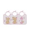 Kit 3 Babadores Bebê Felpudo Algodão Com Forro Incomfral Cor:Feminino