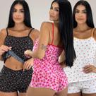 Kit 3 Baby Doll Feminino Luxuoso Roupa De Dormi Confortavél Revenda Kit 3 Baby Doll Feminino Luxuoso Roupa De Dormi Confortavél Revenda