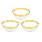 Kit 3 Bacia 22cm Decorativa Canelado Bolo Tigela Acrílica Multiuso Cozinha Fruteira Louça Salada Chá