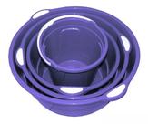 Kit 3 Bacias 35, 25, 15L + Balde 10 Litros - Azul