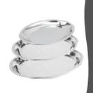Kit 3 Baixelas Travessa Oval Aço Inox Reforçado 35-45-51cm Kit 3 Baixelas Travessa Oval Aço Inox Reforçado 35-45-51cm