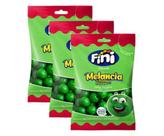 Kit 3 Bala de Gelatina Fini Chicle Melancia Azedinha Sabor Melancia 80g