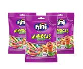 Kit 3 Bala de Gelatina Fini Minhocas Azedinhas Sabores Sortidos 80g