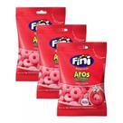 Kit 3 Bala de Gelatina Fini Sabor Aros de Morango Azedinho 80g