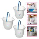 Kit 3 Balde Plástico Transparente Com Alça 12 Litros Multiuso