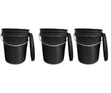 Kit 3 Baldes 20L Preto Com Alça e Tampa Removível Fechamento Reservatório Kit 3 Baldes 20L Preto Com Alça e Tampa Removível Fechamento Reservatório