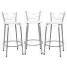 Kit 3 Banco Para Balcão Ilha Bistrô Banqueta 60cm Flórida Prata Bar Cozinha Área Gourmet Churrasqueira Edicula