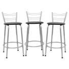 Kit 3 Banco Para Balcão Ilha Bistrô Banqueta 60cm Flórida Prata Bar Cozinha Área Gourmet Churrasqueira Edicula