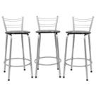 Kit 3 Banco Para Balcão Ilha Bistrô Banqueta 60cm Flórida Prata Bar Cozinha Área Gourmet Churrasqueira Edicula
