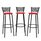 Kit 3 Bancos Altos Banquetas 80cm Eclipse Preta Ideal Cozinha Gourmet Balcão Ilha Área de Lazer Bar Itagold
