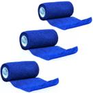 Kit 3 Bandagem Faixa Atadura Para Mãos E Pernas Enfaixar 10cm x 4,5m - Azul