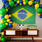 Kit 3 Bandeira do Brasil TNT 1,40x1,10m Painel Gigante Festa Copa