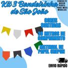 Kit 3 Bandeirinha de São João 30 Metros Festa Junina