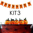 kit 3 Bandeirinha Festa Decorativa Tematica Happy Halloween