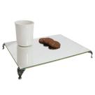 Kit 3 Bandeja Clássica Retangular Espelhada Pé Grande Prata Velho 28x20 MDF Madeira