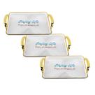 Kit 3 Bandeja Multiuso Decorativa 30cm Acrílico Canelado Alça Bebida Escritótio Organizador Petiscos