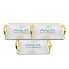 Kit 3 Bandeja Organizadora 32cm Canelado Decorativa Acrílico Multiuso Alças Escritorio Apartamento