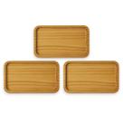 Kit 3 Bandeja Retangular 28cm Madeira Decorativa Lavabo Café