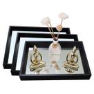 Kit 3 Bandejas Espelhada para Organizar Maquiagens Joias Perfumes Quarto Lavabo Banheiro