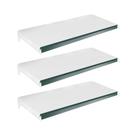 Kit 3 Bandejas Prateleiras 40x91 Para Gôndolas New Plus Com Porta Etiquetas Verde - Sa Gôndolas Kit 3 Bandejas Prateleiras 40x91 Para Gôndolas New Plus Com Porta Etiquetas Verde - Sa Gôndolas