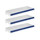 Kit 3 Bandejas Prateleiras Ponta 30x73 para Gôndolas New Plus com Porta Etiqueta Azul - SA Gôndolas Kit 3 Bandejas Prateleiras Ponta 30x73 para Gôndolas New Plus com Porta Etiqueta Azul - SA Gôndolas