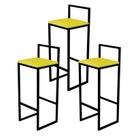 Kit 3 Banqueta Alta Cozinha Bar Balcão Bistrô Industrial Preta Assento Estofado Kit 3 Banqueta Alta Cozinha Bar Balcão Bistrô Industrial Preta Assento Estofado