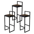 Kit 3 Banqueta Alta Cozinha Bar Balcão Bistrô Industrial Preta Assento Estofado Kit 3 Banqueta Alta Cozinha Bar Balcão Bistrô Industrial Preta Assento Estofado