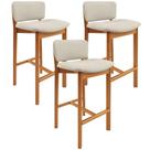 Kit 3 Banqueta Alta Para Cozinha Sala de Jantar Bar Dara L02 Linho Champagne - Lyam Decor Kit 3 Banqueta Alta Para Cozinha Sala de Jantar Bar Dara L02 Linho Champagne - Lyam Decor