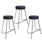 Kit 3 Banqueta Banco Aço Média Cozinha Bar Balcão 63cm Preta
