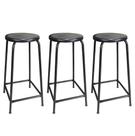 Kit 3 Banqueta Banco Alta 65cm Empilhavel Para Cozinha Balcão Bar Preta