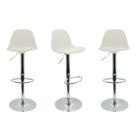 Kit 3 Banqueta Cozinha Bar Bancada July Luisa Eames Alta Branca