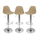 Kit 3 Banqueta Cozinha Bar Bancada July Luisa Eames Alta Nude