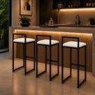 Kit 3 Banqueta Metal Alta Moderno Bistrô Balcão Cozinha Área Gourmet material sintético Kit 3 Banqueta Metal Alta Moderno Bistrô Balcão Cozinha Área Gourmet material sintético