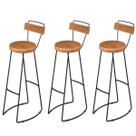 Kit 3 Banquetas Alta Com Encosto Para Aérea Gourmet York