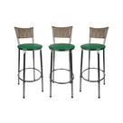 KIT 3 Banquetas Alta Cromada Junco CAPPUCCINO Cozinha Balcão Bancada KIT 3 Banquetas Alta Cromada Junco CAPPUCCINO Cozinha Balcão Bancada