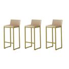 Kit 3 Banquetas Alta Dani Reforçada Decorativa Balcão Bancada Cozinha Bar Base Dourada material sintético