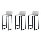 Kit 3 Banquetas Alta Dani Reforçada Decorativa Balcão Bancada Cozinha Bar Base Preta material sintético Kit 3 Banquetas Alta Dani Reforçada Decorativa Balcão Bancada Cozinha Bar Base Preta material sintético