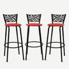Kit 3 Banquetas Alta Eclipse Preta Cadeira Para Balcão Ilha Bar Bancada Cozinha Gourmet Área De Lazer Itagold