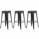 Kit 3 Banquetas Alta Para Bar Balcão Bancada Pub Bistrô Cozinha Americana Tolix Iron Industrial