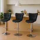 Kit 3 Banquetas Altas Com Encosto Alto Estofado Para Cozinha Americana Bancada Ilha Formiga Preta Kit 3 Banquetas Altas Com Encosto Alto Estofado Para Cozinha Americana Bancada Ilha Formiga Preta