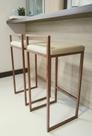 Kit 3 Banquetas Altas de Ferro com estofado Pérola - Cozinha bar bancada