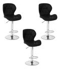 Kit 3 Banquetas Altas Para Bar Cozinha Slim Formiga Lille Cromado Preto Kit 3 Banquetas Altas Para Bar Cozinha Slim Formiga Lille Cromado Preto