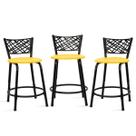 Kit 3 Banquetas Baixas Eclipse Preta Para Mesa Bistrô Bar Cozinha Bancada Área Gourmet Sorveteria Edicula Lanchonete