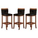 Kit 3 Banquetas Bistrô em Suede Preto para Cozinha Americana